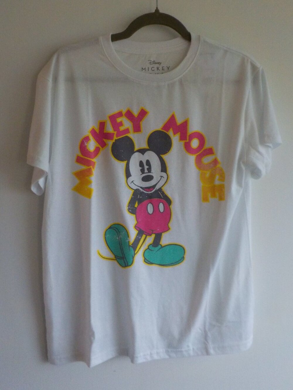 Disney Mickey Mouse Tee Shirt - Large NWT White Short Sleeve (2286)